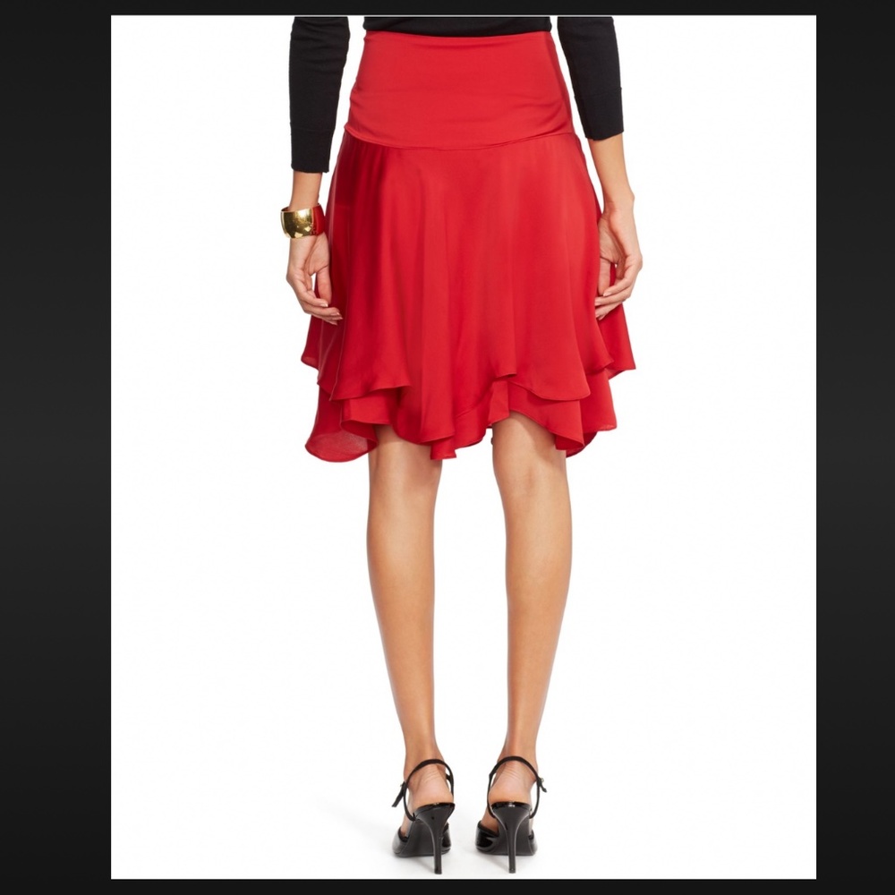 100% Silk Red Skirt Lauren Ralph Lauren Size 6 New - Picture 10 of 11